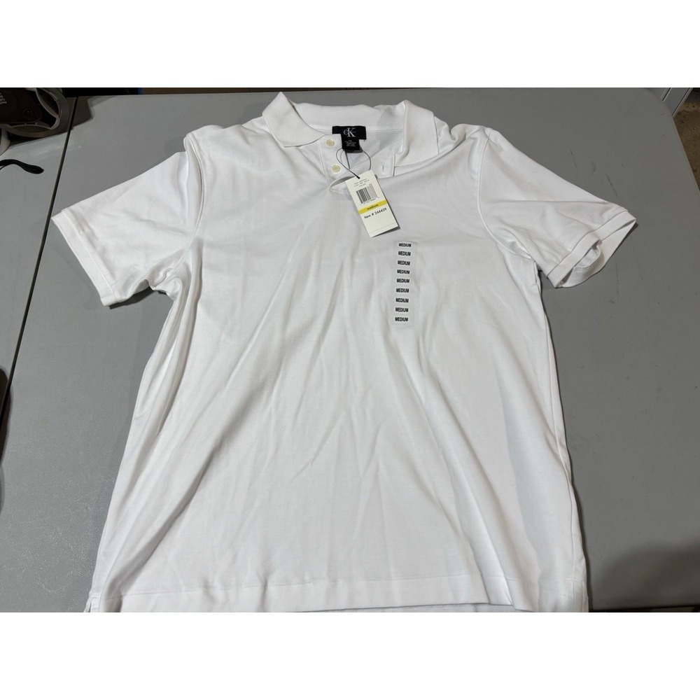 NWT Calvin Klein Polo Shirt  100% Cotton‎ Men's Lifestyle Classic Fit  Ecru Med